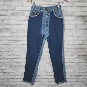 Vintage l.e.i Two Toned High Waist Chap Blue Jeans